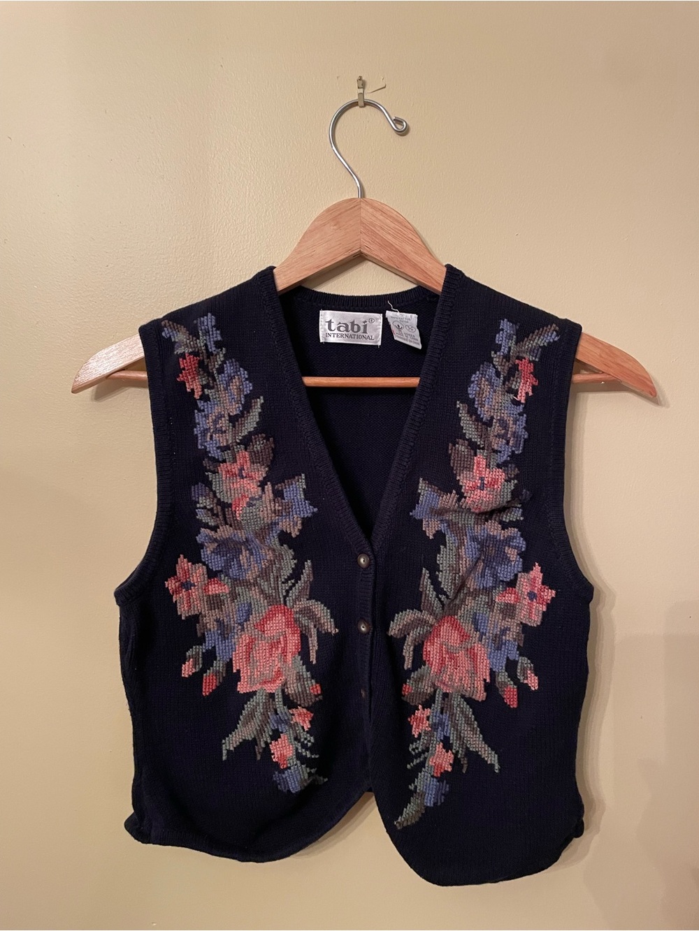 Vintage Tabi International Navy Knit Vest